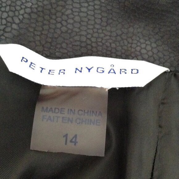 Peter Nygard Women's Black Faux Snakeskin Pencil Midi length Skirt Size 14 Work - Picture 5 of 5